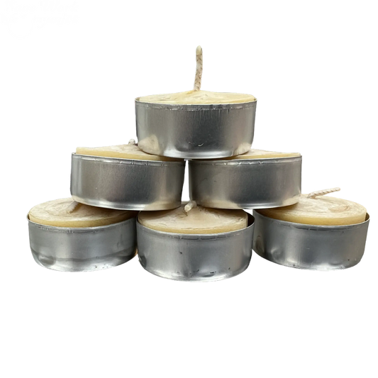 Beeswax Tealight Candle - 6 Pack Aluminum Cups