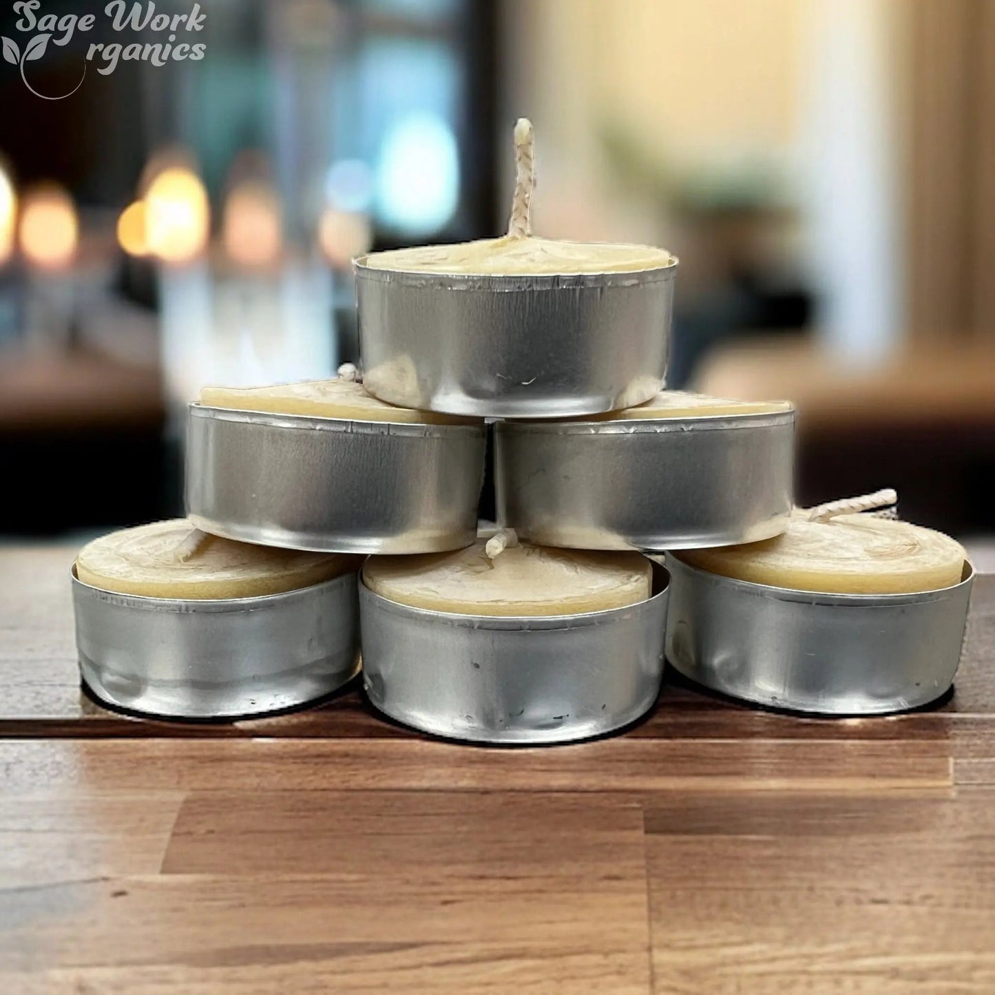 Beeswax Tealight Candle - 6 Pack Aluminum Cups